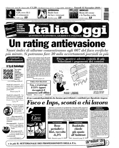 Italia oggi : quotidiano di economia finanza e politica